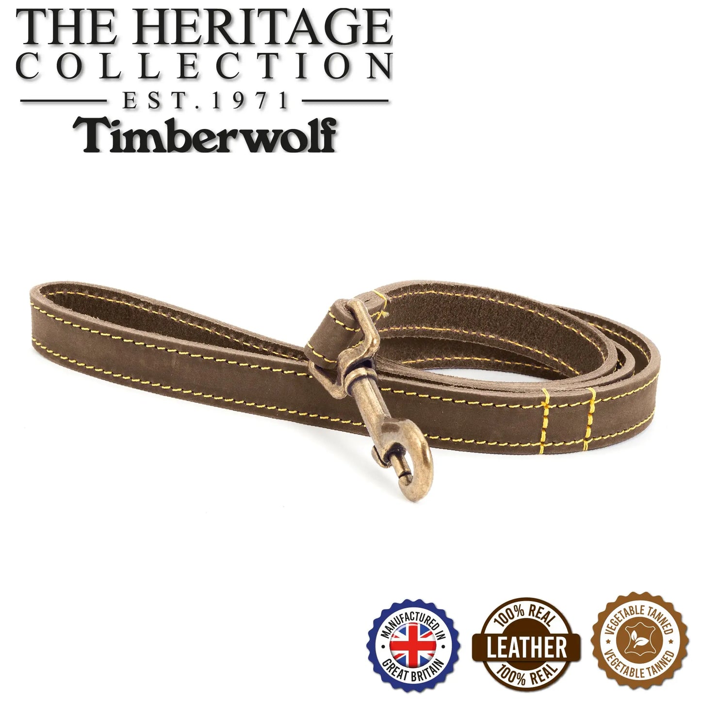 Ancol 114700 Timberwolf Leather Lead Sable 1mx19mm Ancol