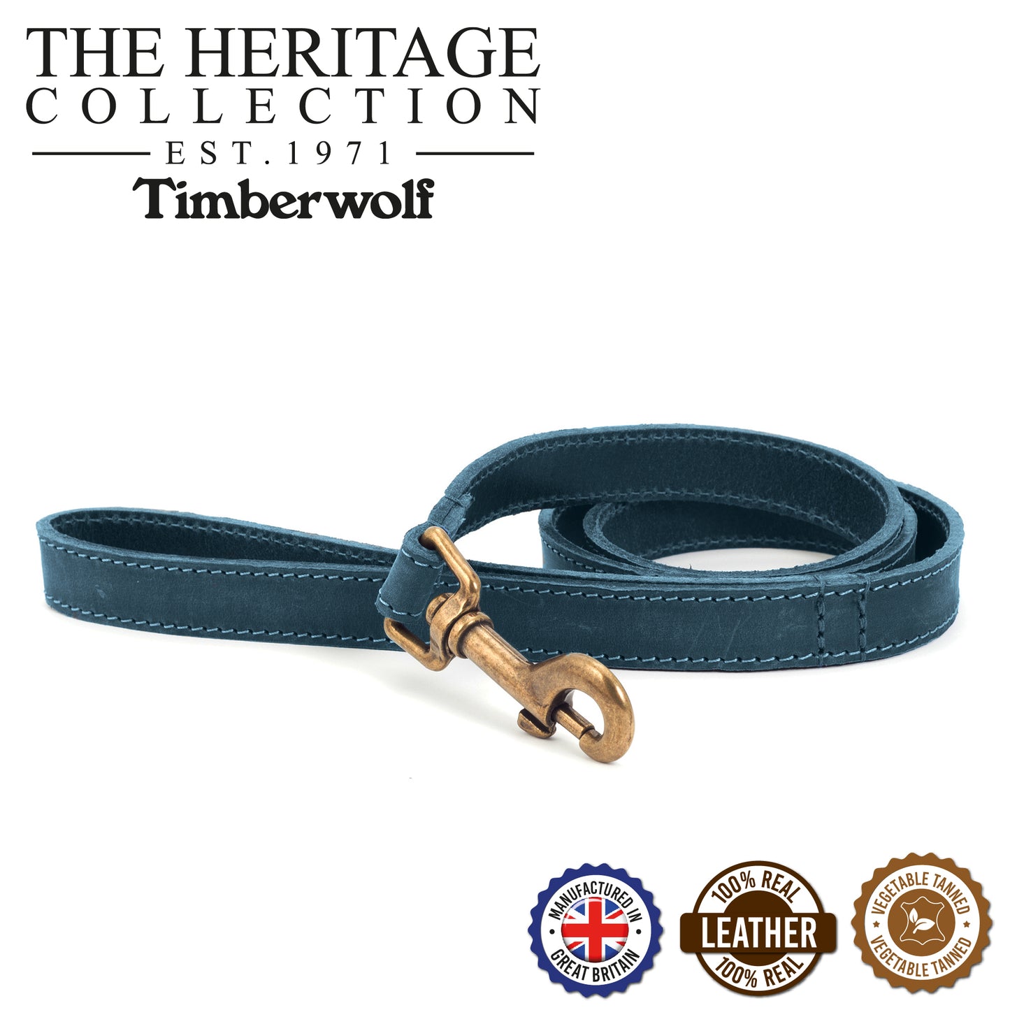 Ancol 114740 Timberwolf Leather Lead Blue 1mx19mm