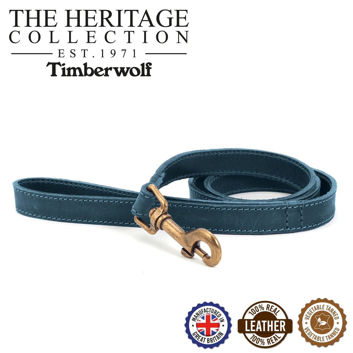 Ancol 114740 Timberwolf Leather Lead Blue 1mx19mm Ancol