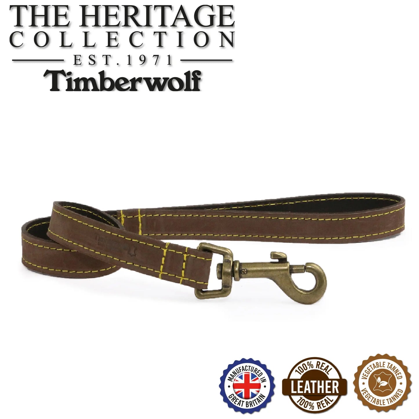 Timberwolf Leather Lead Sable 60cmx19mm Ancol