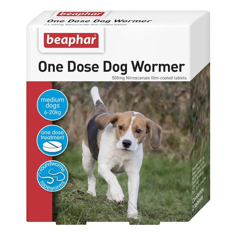 Beaphar Wormer One Dose Dogs Medium Dog 2 Tabs Pedigree