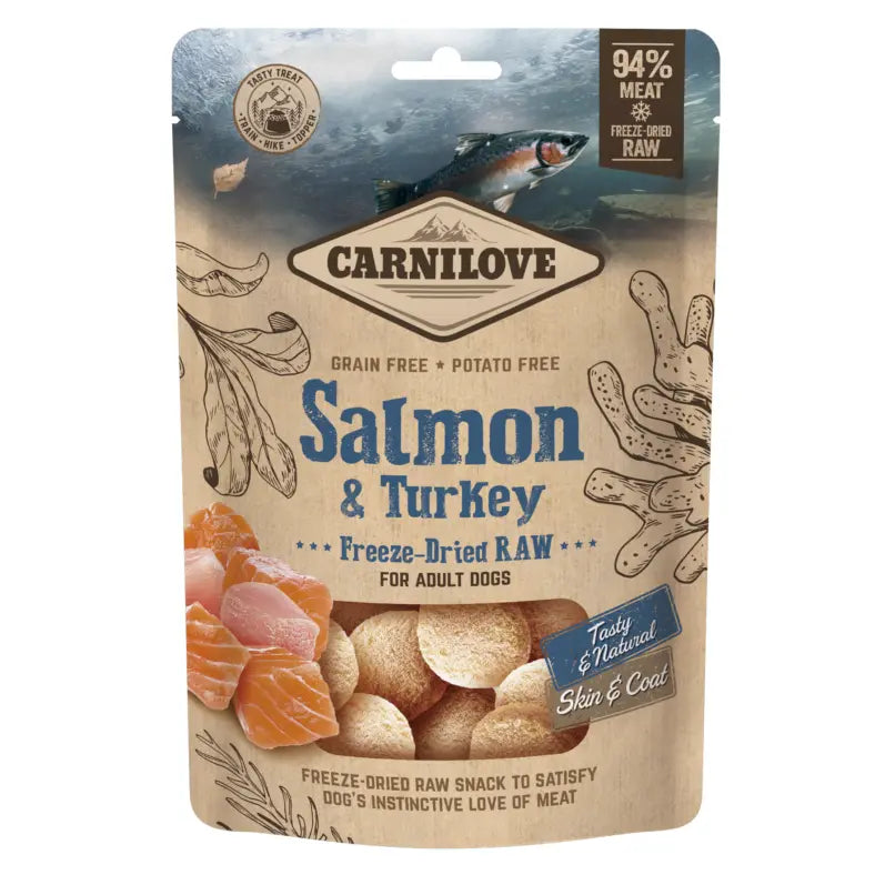 NEW Carnilove Salmon & Turkey Freeze-Dried Raw Dog Treat Bern Pet Foods