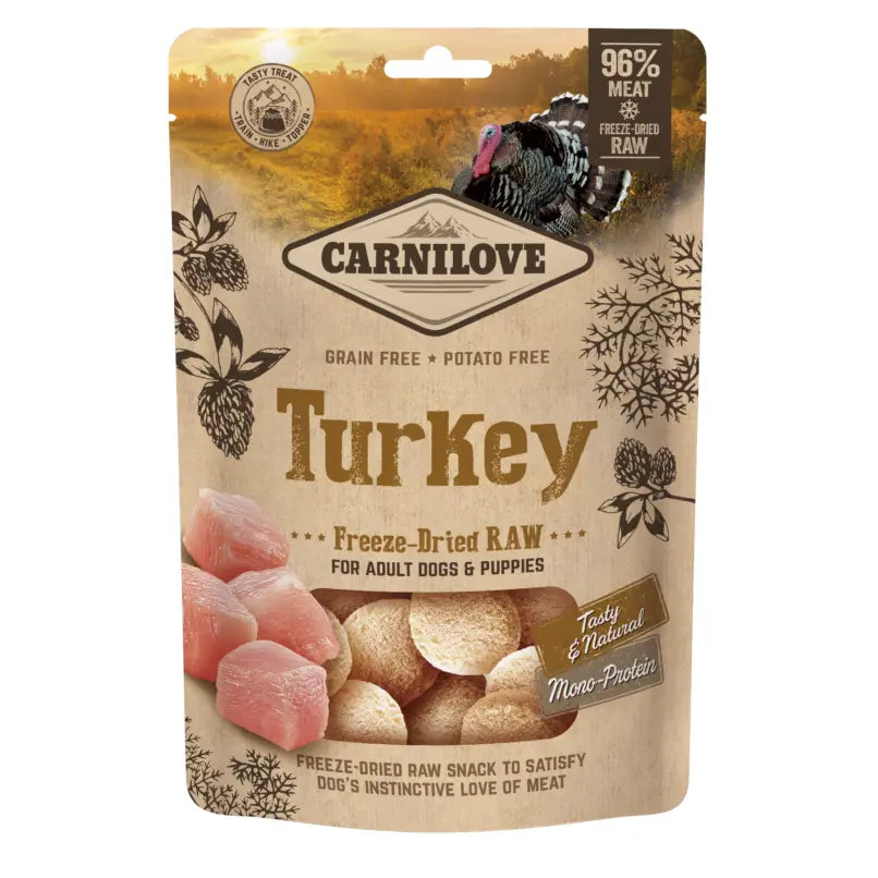 NEW Carnilove Turkey Freeze-Dried Raw Dog Treat Bern Pet Foods