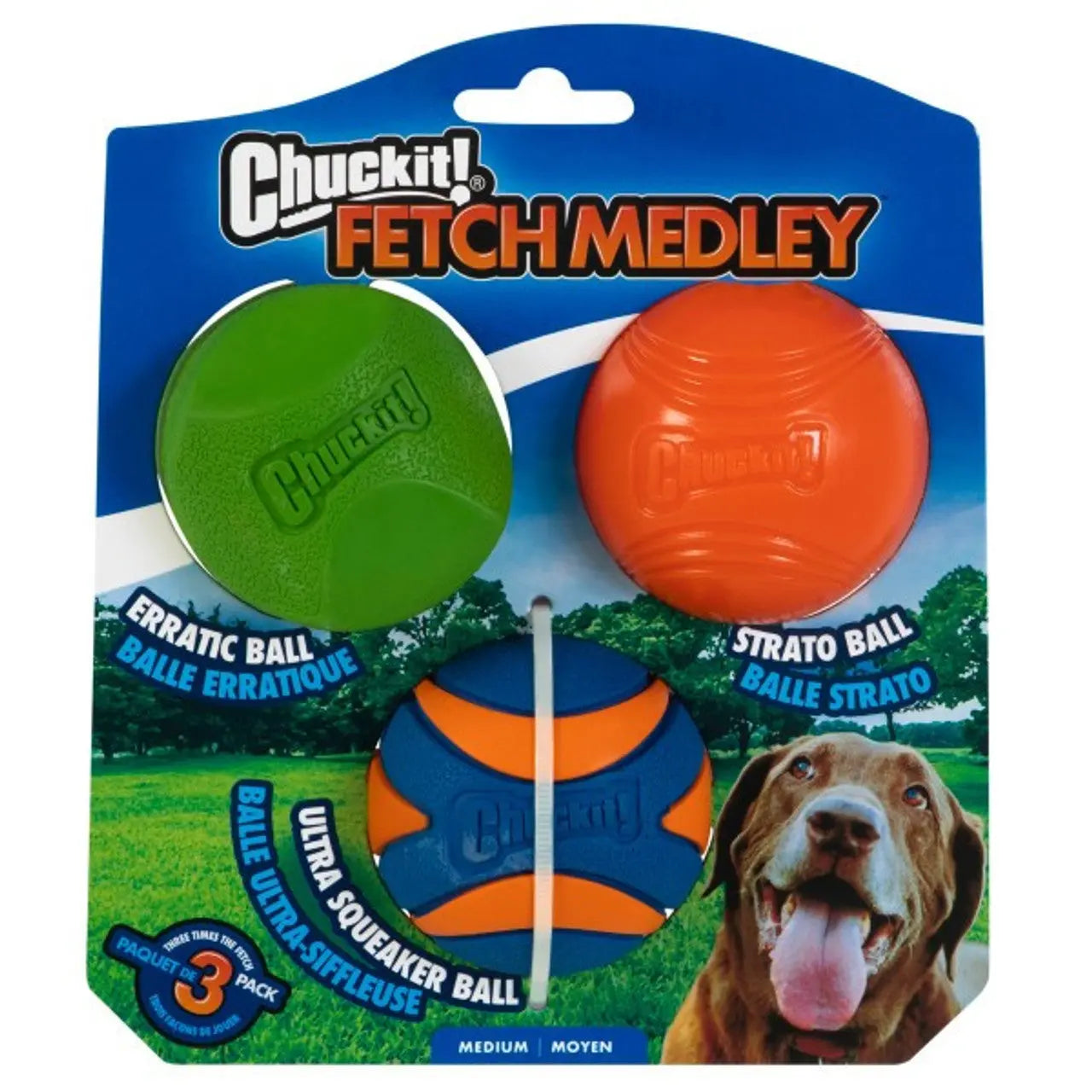 Chuckit! Fetch Medley Medium 3pk 6.5cm Dog Toy Chuckit!