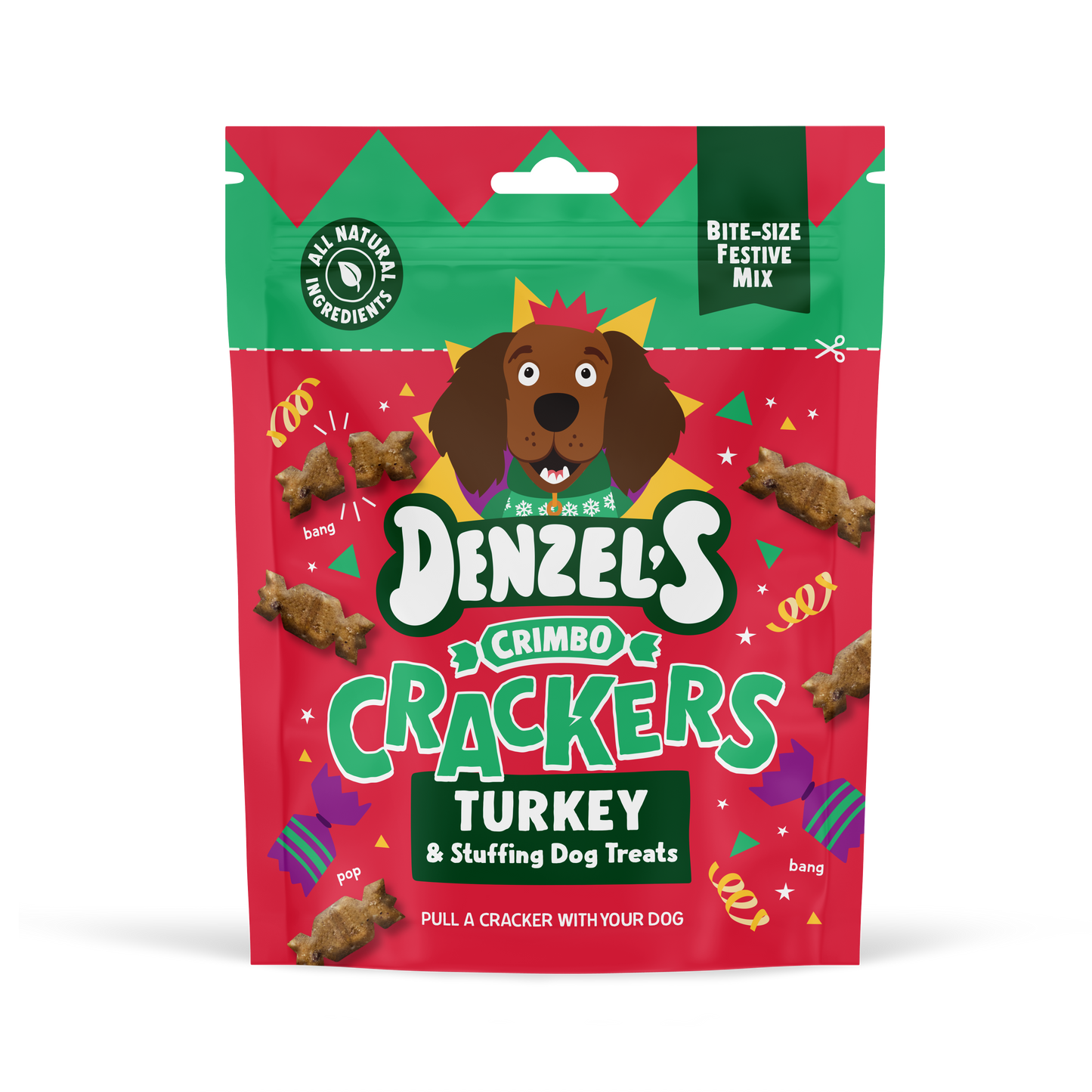 Denzel’s Crimbo Crackers - Turkey & Stuffing Dog Treats