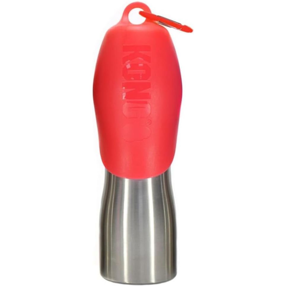 KONG H2O Stainless Steel Dog Water Bottle & Pet Travel Bowl, 25 oz