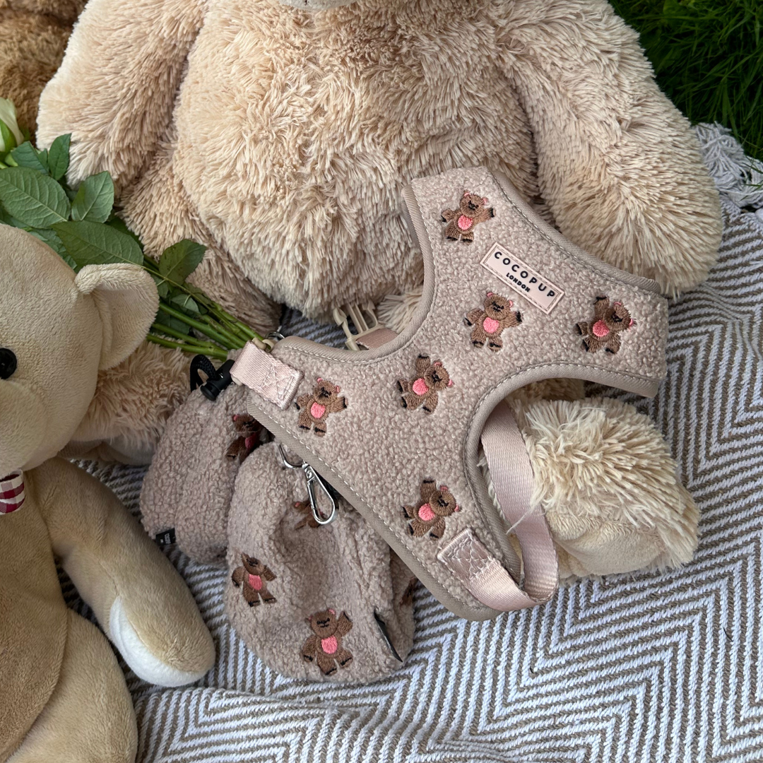 CocoPup London Theo Embroidered Teddy Adjustable Neck Harness