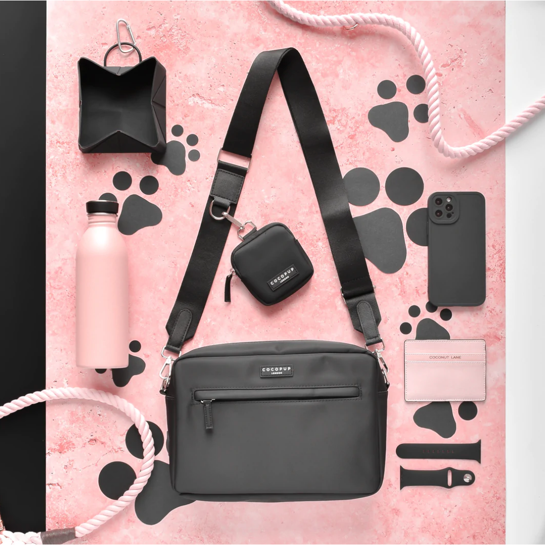 CocoPup London Large Dog Walking Bag - Black