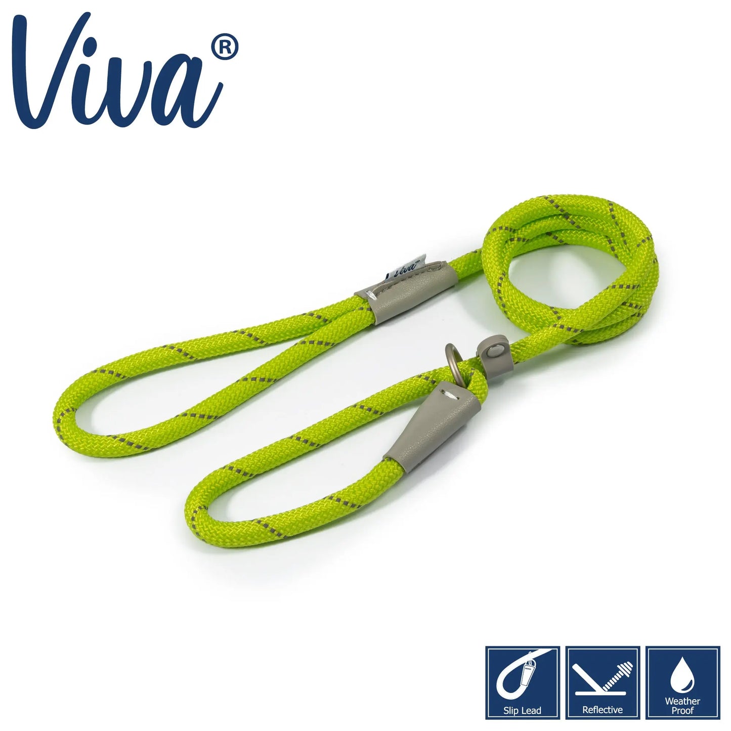 Viva Rope Slip Reflective Lime 1.2mx10mm Ancol