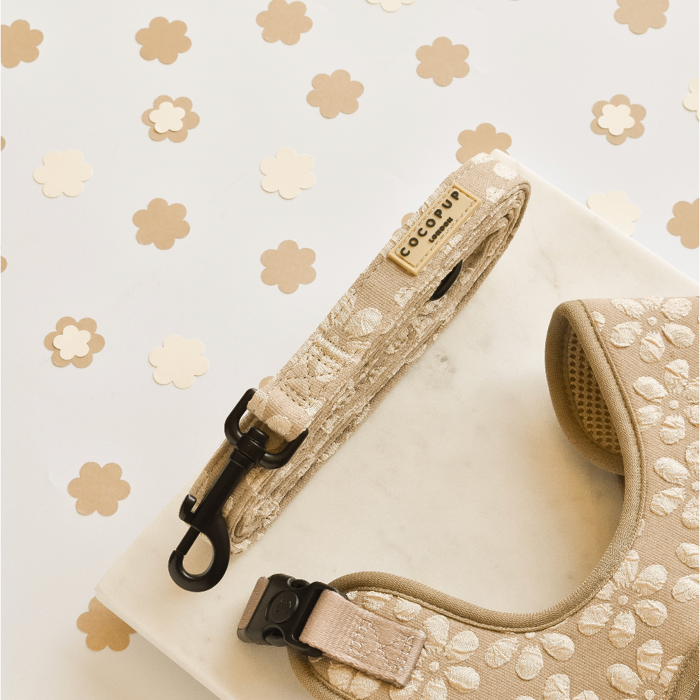 CocoPup London LUXE Lead - Mocha Flower