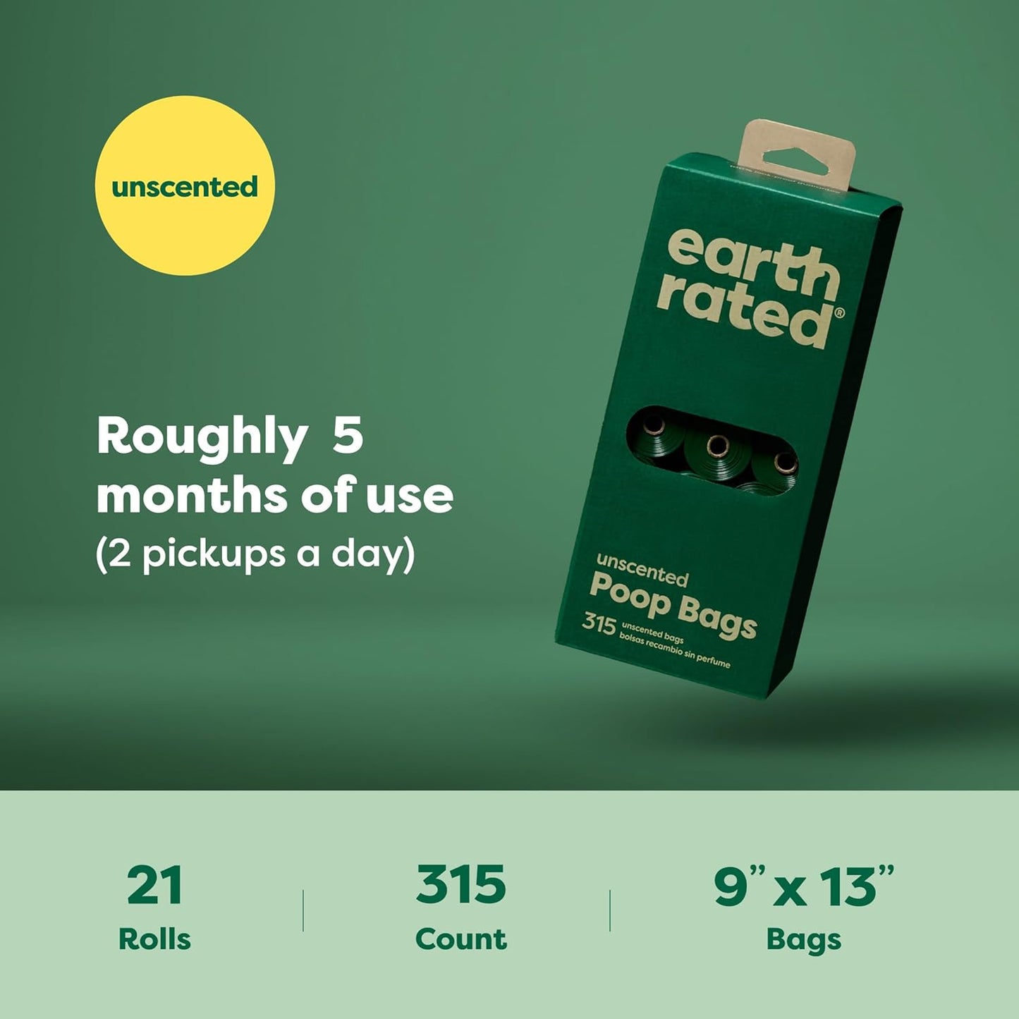 Earth Rated Poop Bags 315 Bags On 21 Refill Rolls Unscented