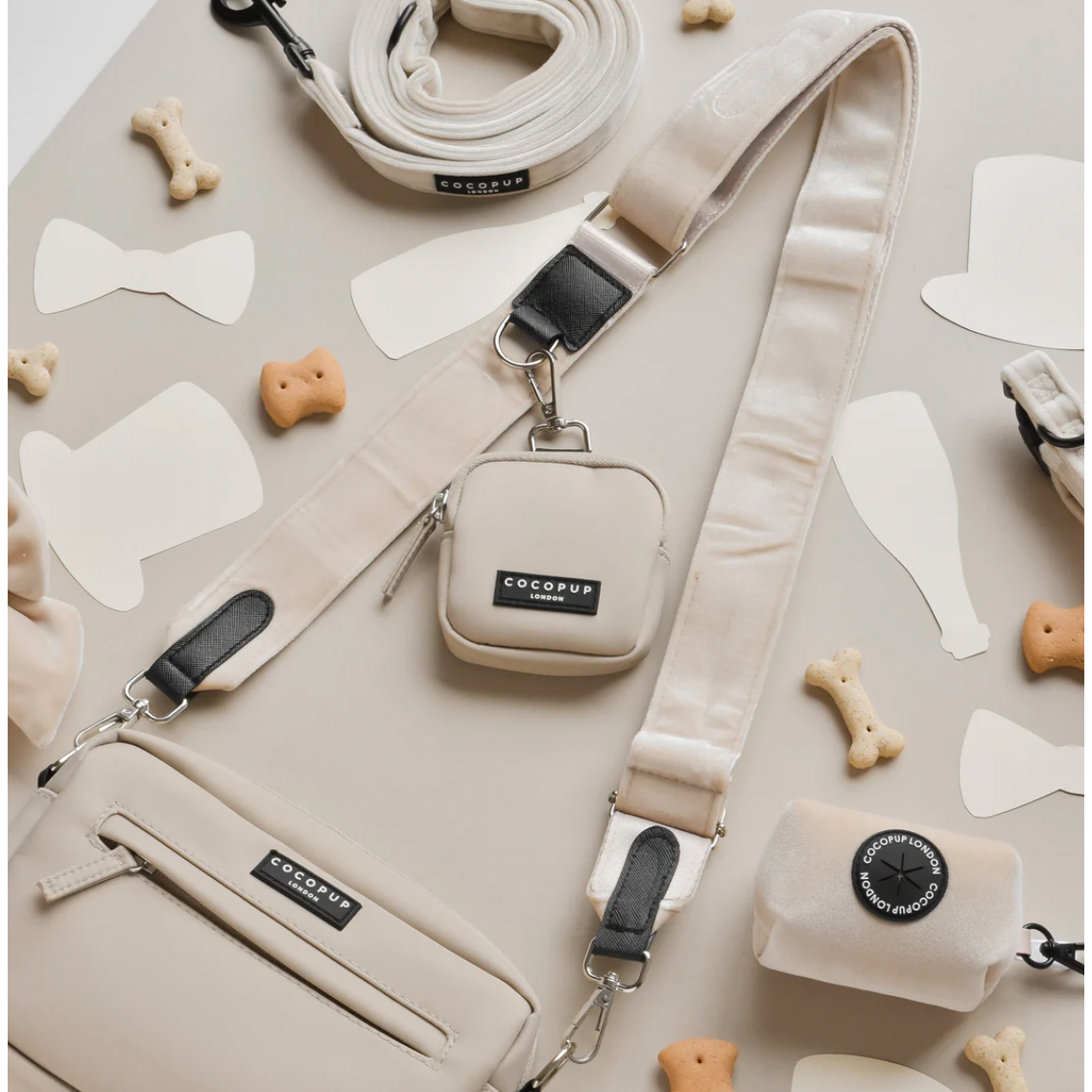 CocoPup London Velvet Bag Strap - Champagne