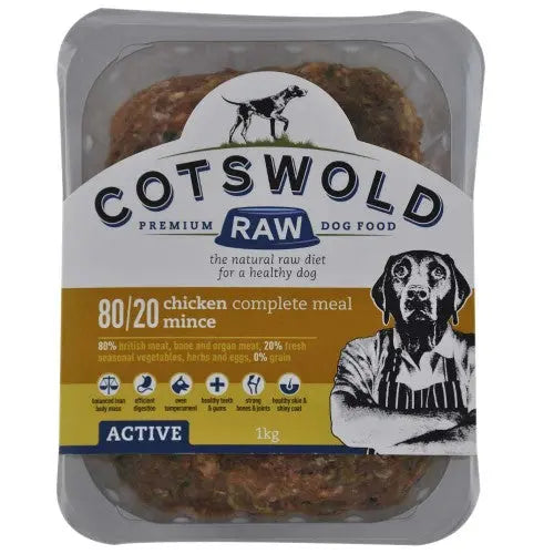 80/20 Adult Working Active Chicken 1kg Mince Cotswold Raw