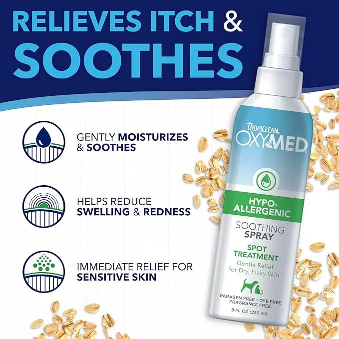 Tropiclean Oxymed Hypoallergenic Soothing Spray Treatment - 236ml Tropiclean