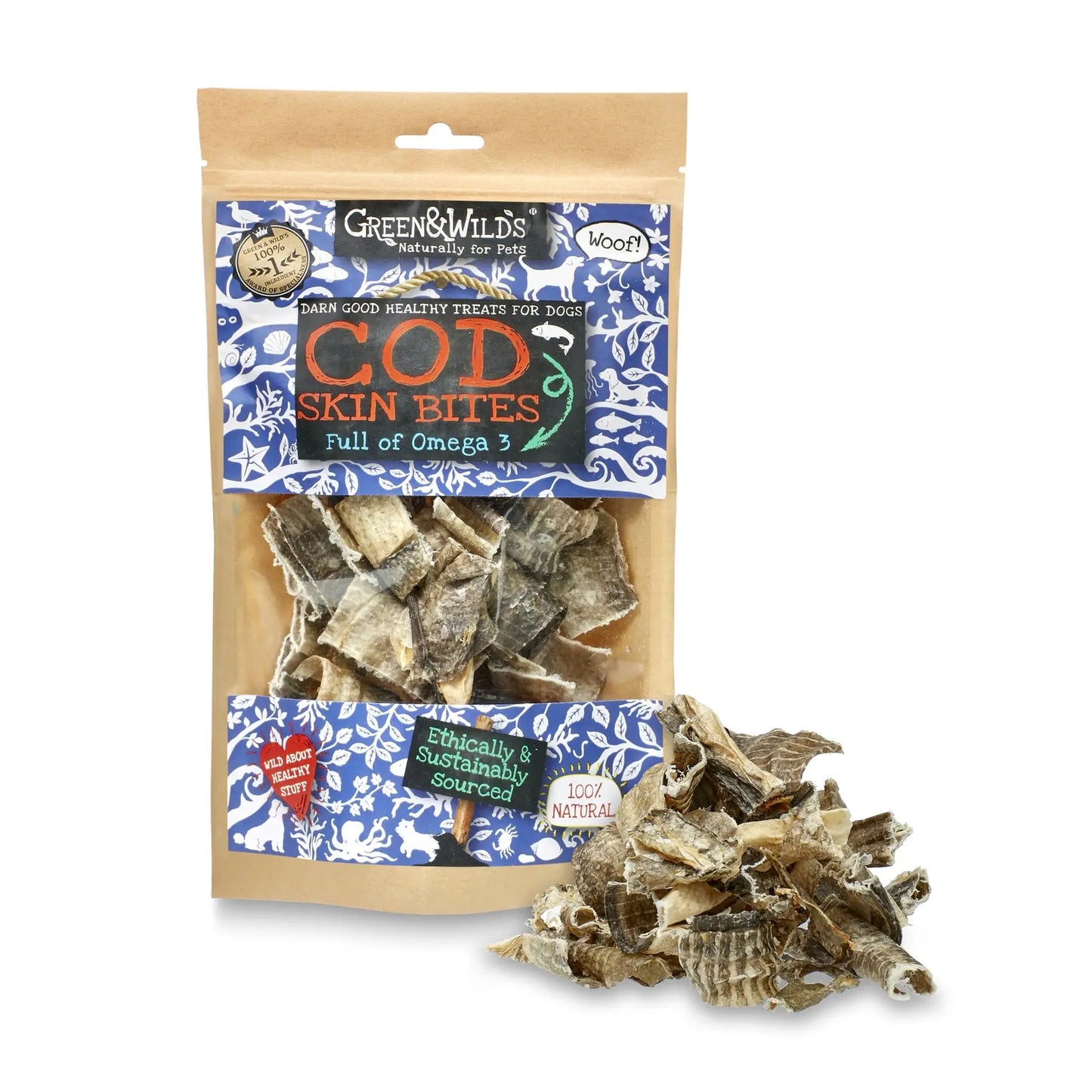 Cod Skin Bites 50g Green & Wild's