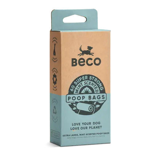 Beco Poop Bags Mint Scented 60 Pack Big Strong and Leakproof Pedigree