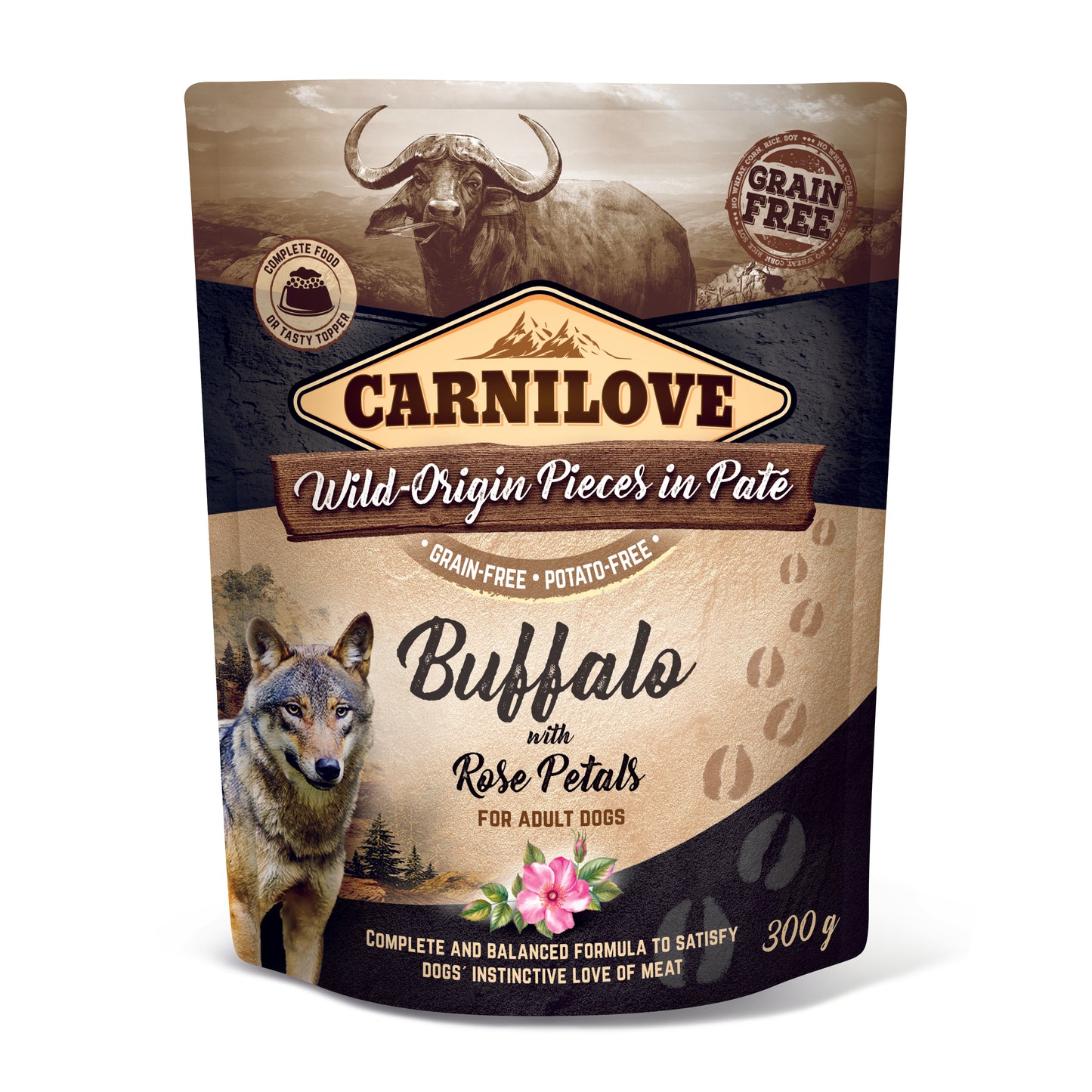 Carnilove Dog Food Pouch - Buffalo with Rose Petals