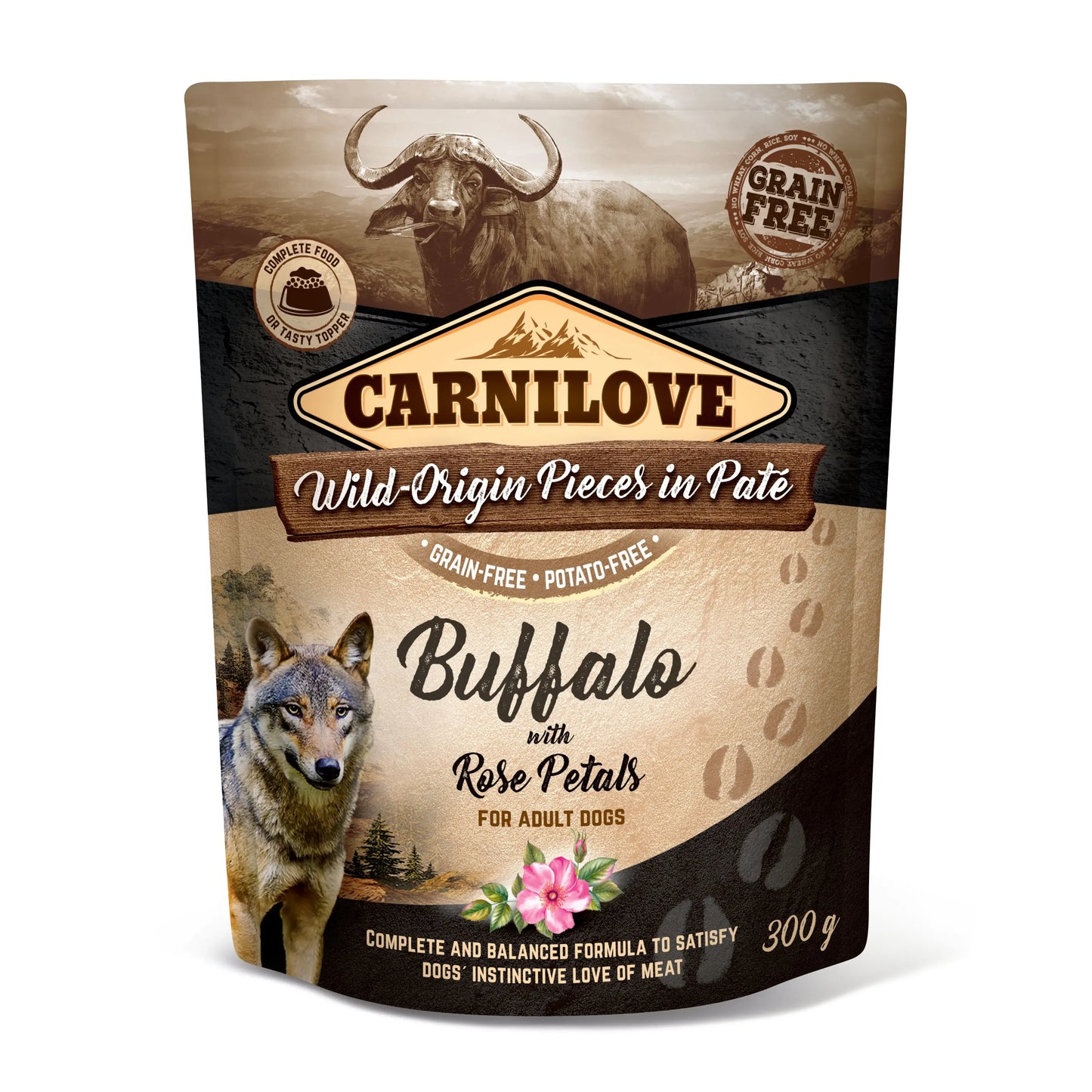 Carnilove Dog Food Pouch - Buffalo with Rose Petals Bern Pet Foods