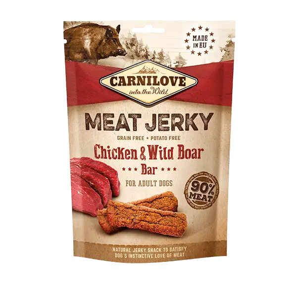 Carnilove Meat Jerky Chicken & Wild Boar Bar Dog Treat Bern Pet Foods