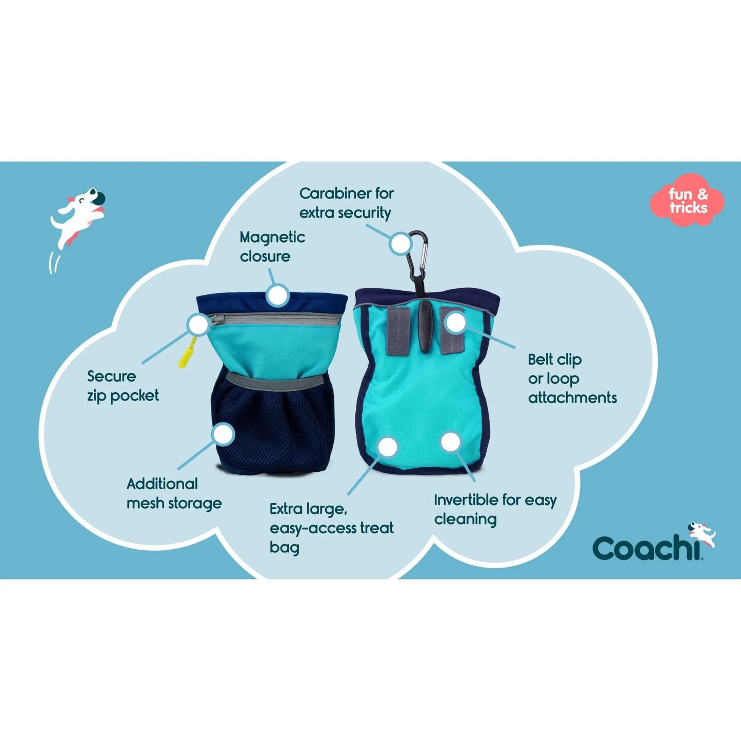 Coachi Train & Treat Bag Navy & Coral Su-bridge