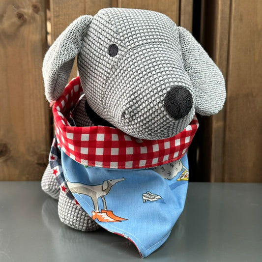 Gingham Days - locally handmade reversible Dog Bandana - Size Large