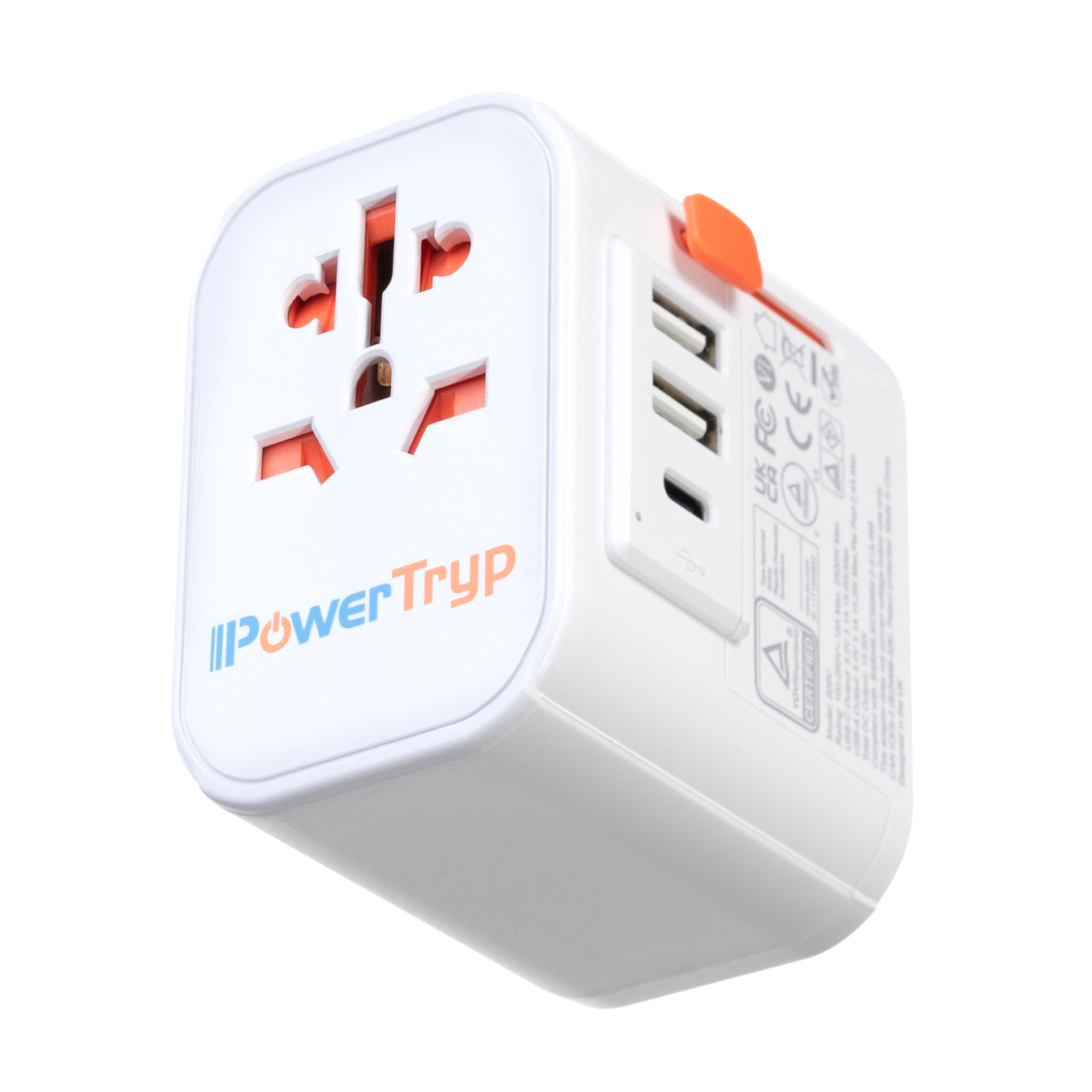 PowerTryp International All In One Travel Plug Adaptor with USB C & USB A Charging Ports