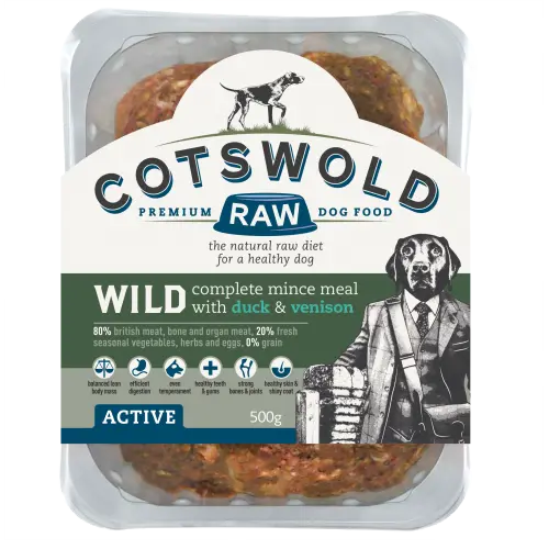 80/20 Adult Working Active Wild - Duck and Venison Mince Cotswold Raw