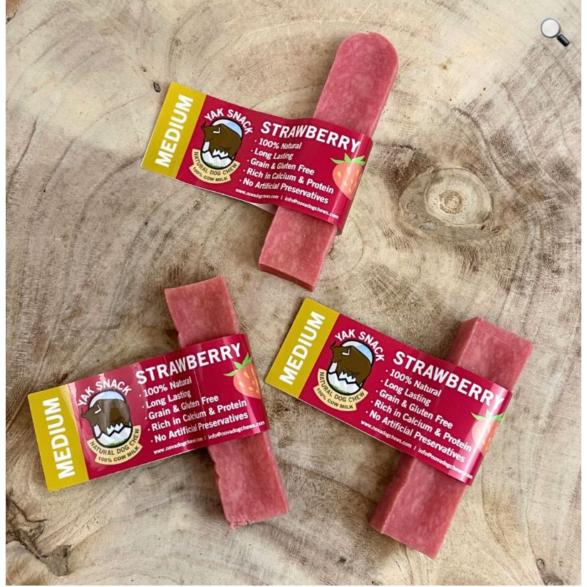 Nova Strawberry Yak Dog Chew Medium