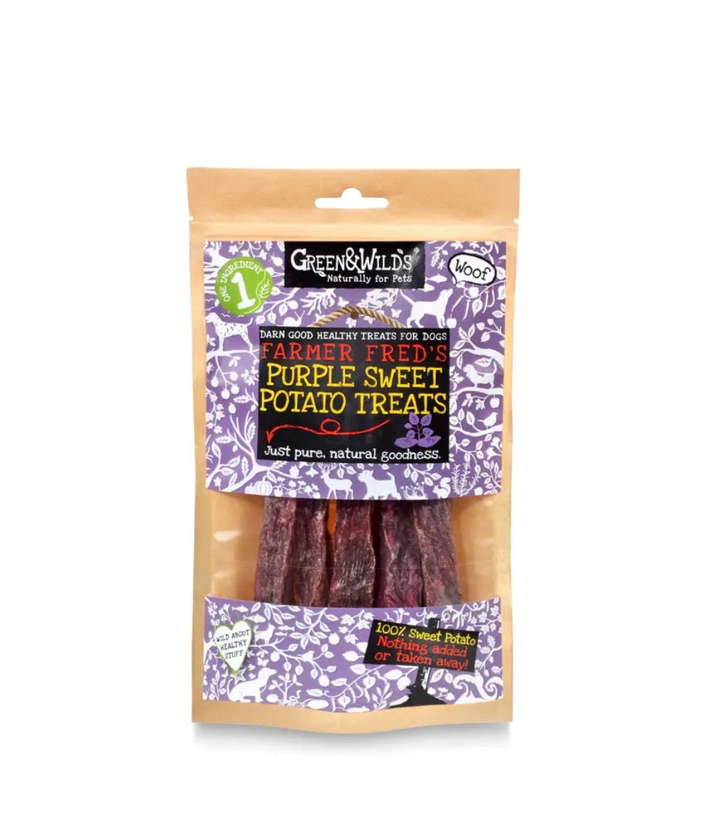 Green & Wilds Purple Sweet Potato Treats For Dogs 100g