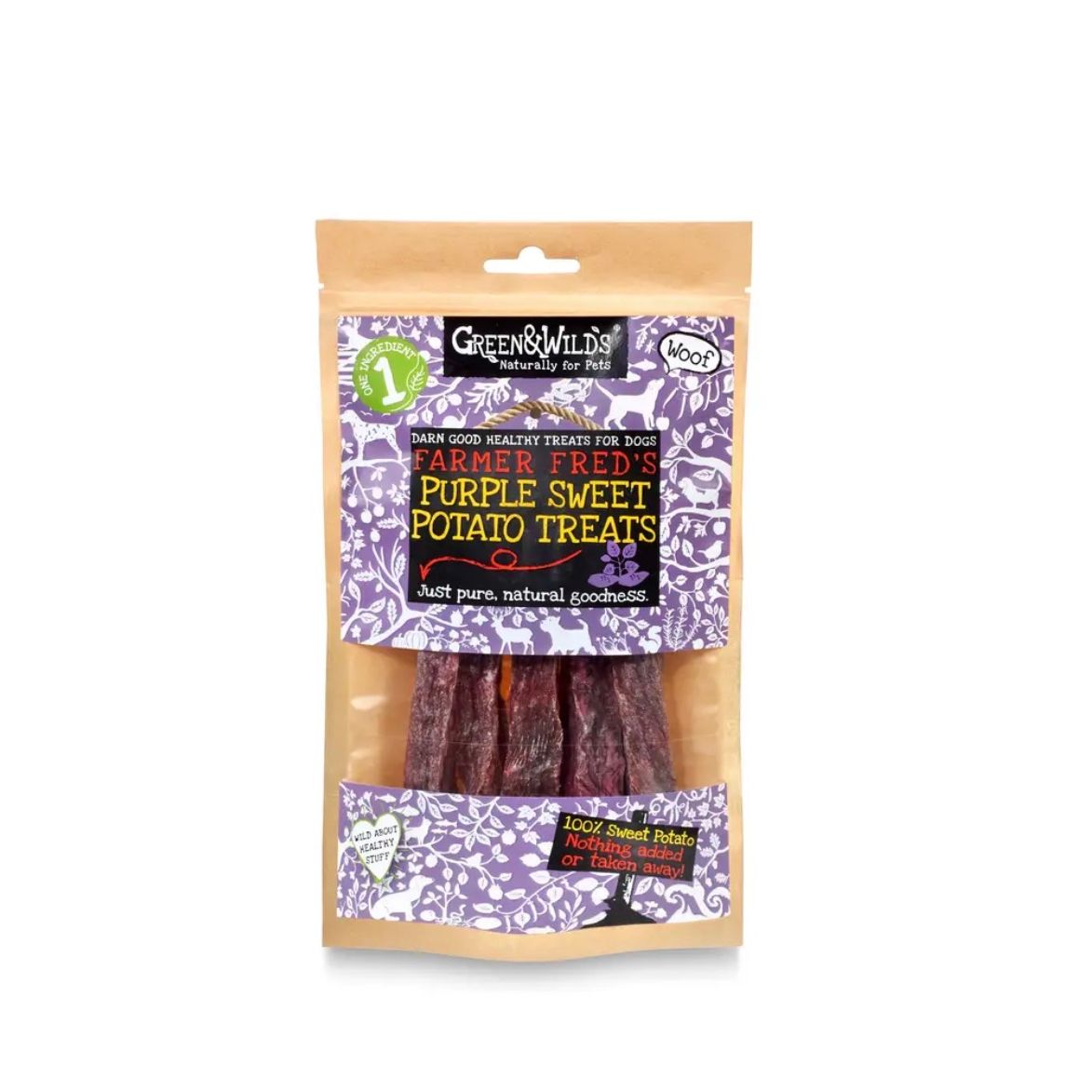 Green & Wilds Purple Sweet Potato Treats For Dogs 100g