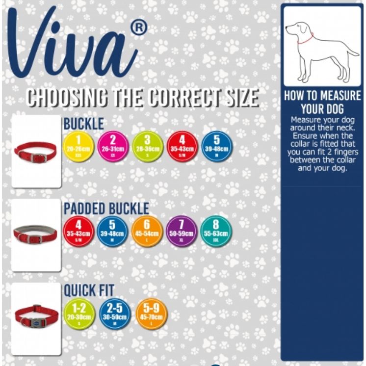 Padded Viva Collar Red 45-54cm Size 6