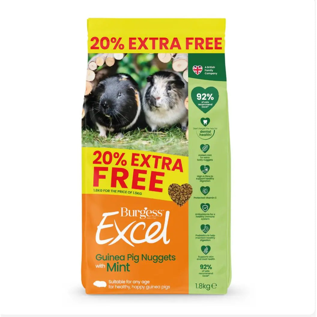 Burgess Excel Guinea Pig with Mint 1.8kg Origin Pets Longton