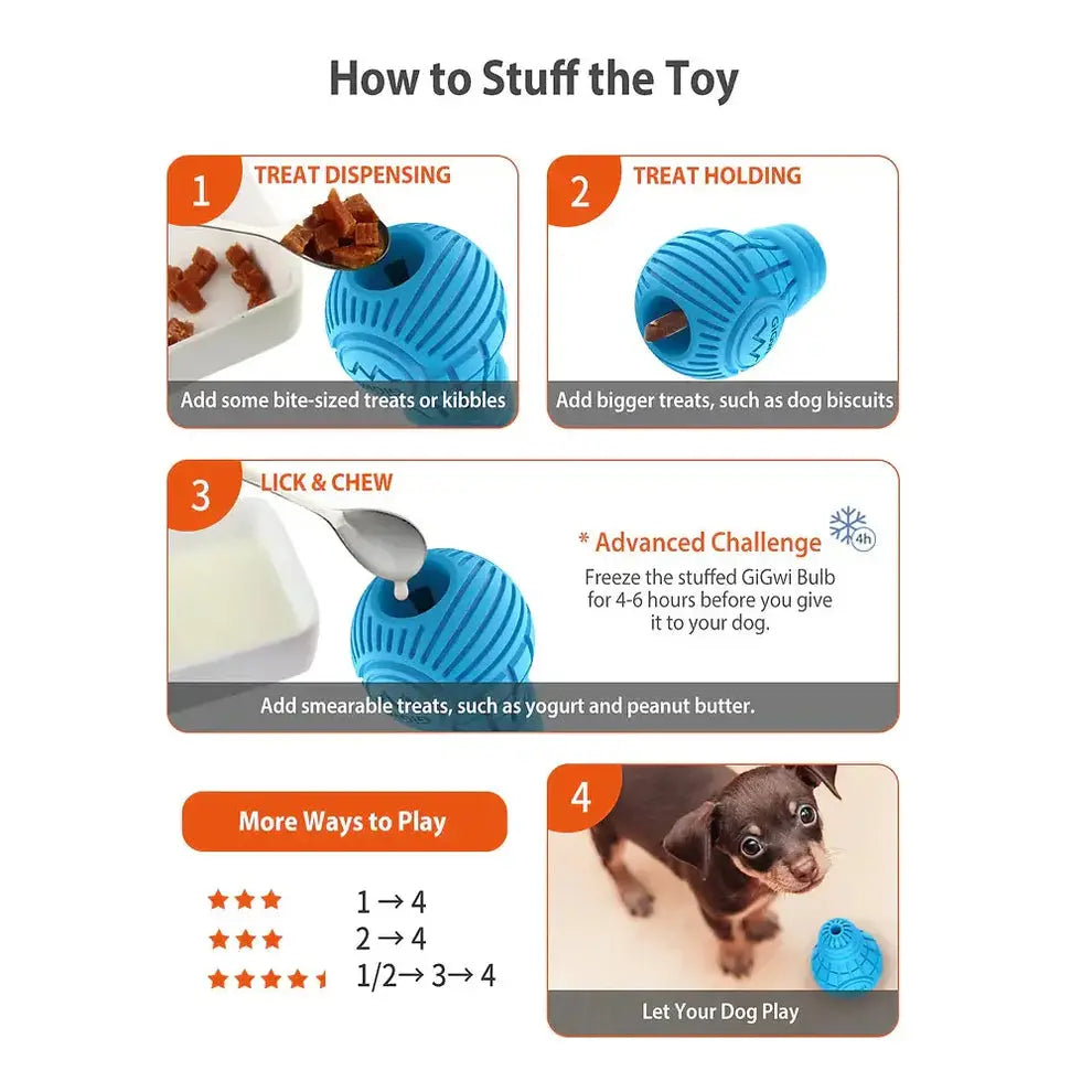 GiGwi Bulb High Quality Chew Toy Blue Small Pedigree