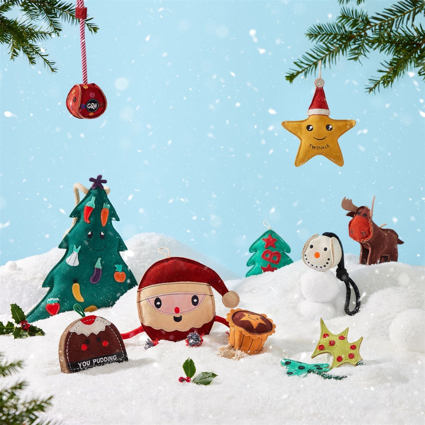 Green & Wild's Monsieur Bauble Christmas Dog Toy