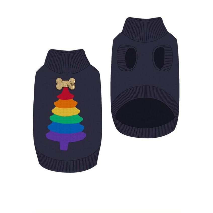 House Of Paws Rainbow Christmas Dog Jumper