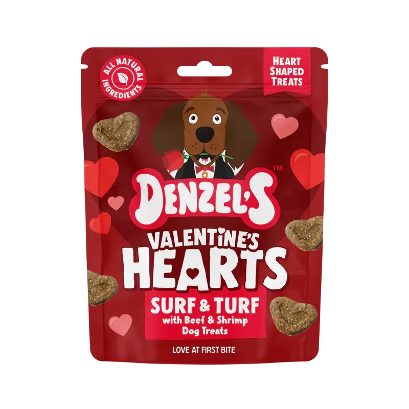 Denzels Dog Treats Beef And Shrimp Valentines Hearts Denzel's