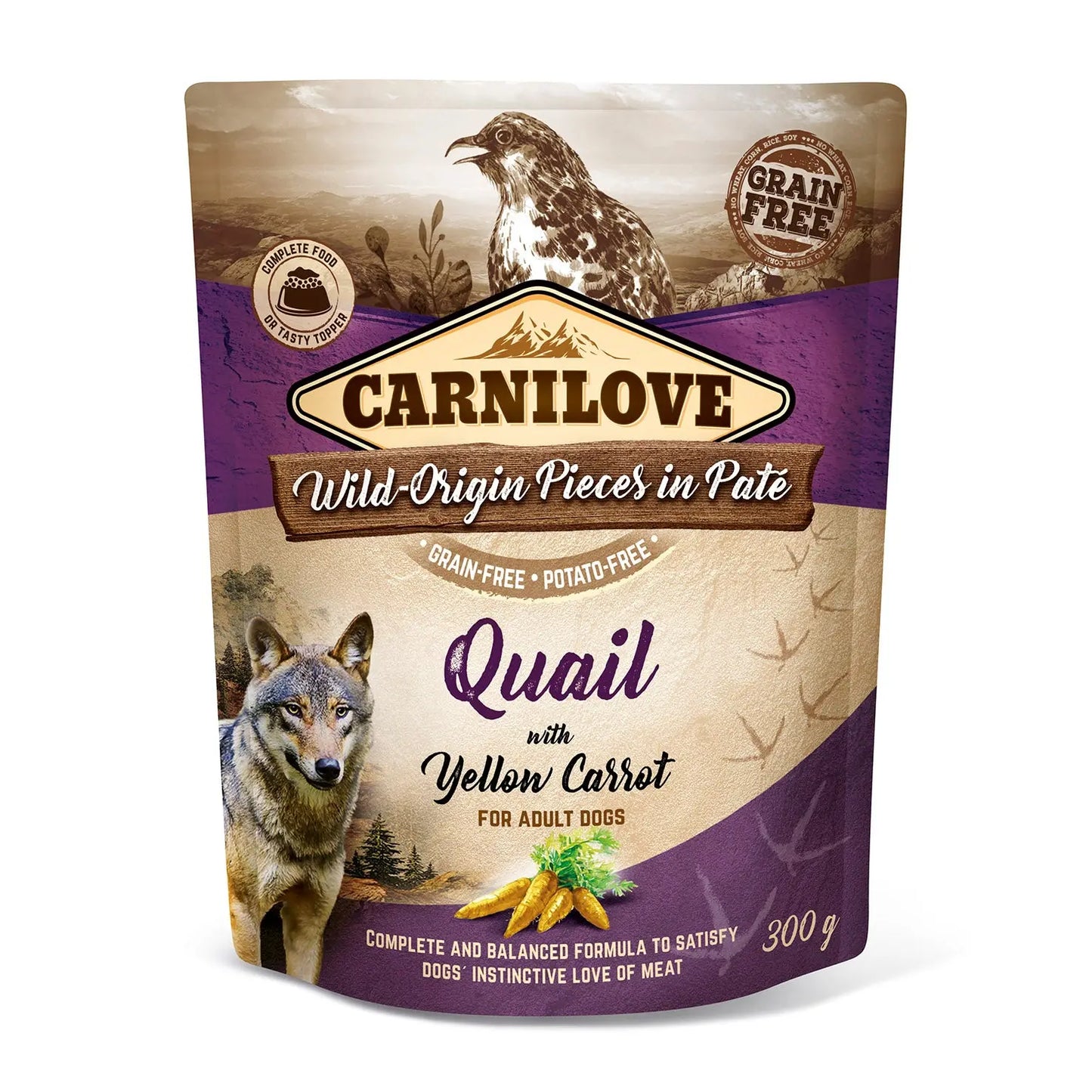 Carnilove Dog Food Pouch - Quail with Yellow Carrot Bern Pet Foods