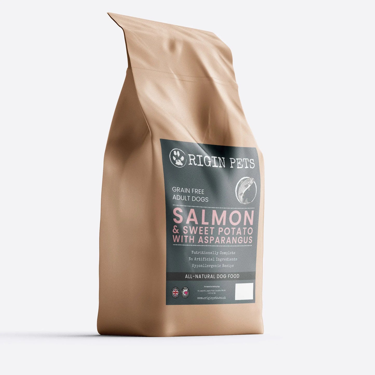 Origin Pets Salmon with Sweet Potato and Asparagus - Senior & Light Dog Food - Adult Origin Pets