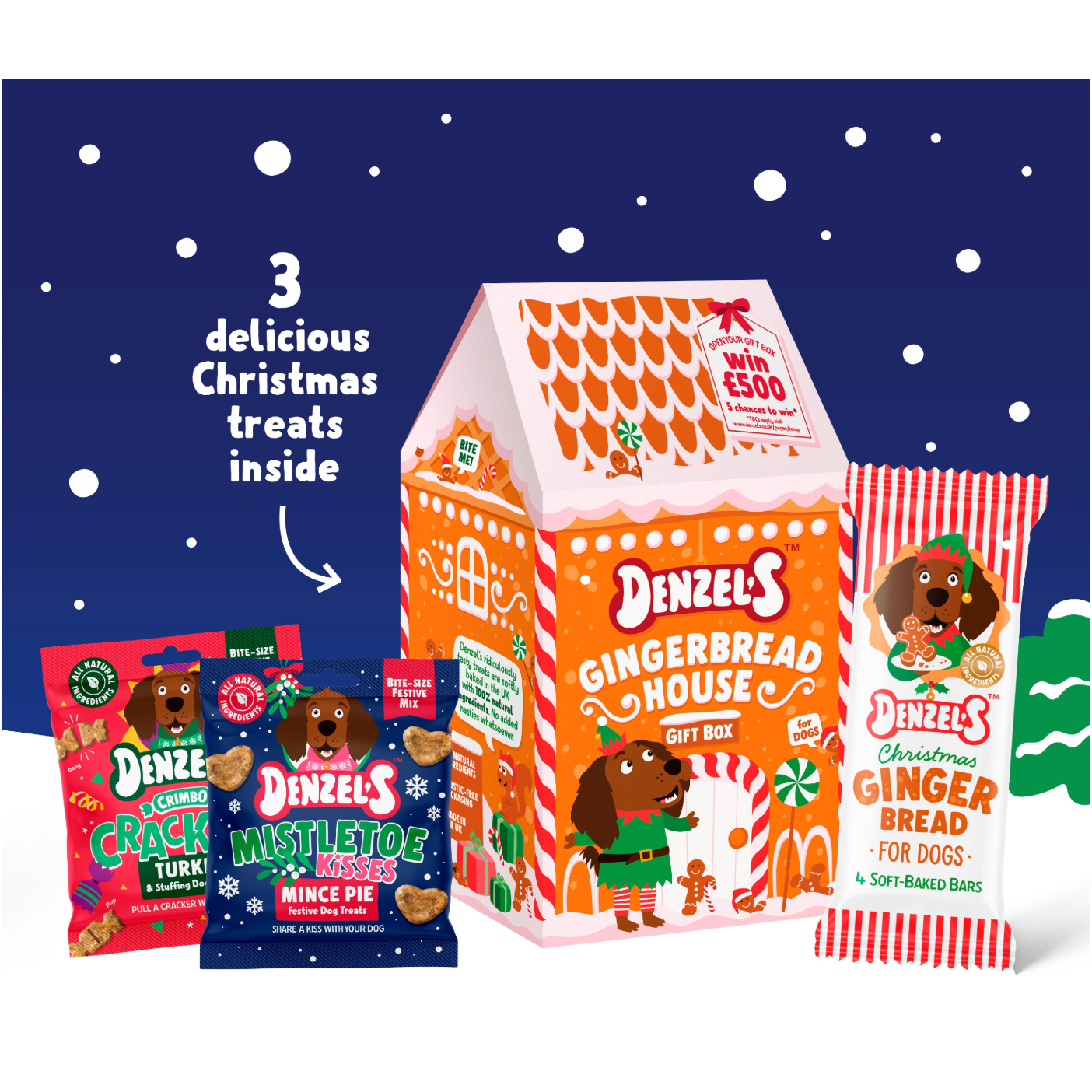 Denzel's Christmas Gingerbread House - Dog Treat