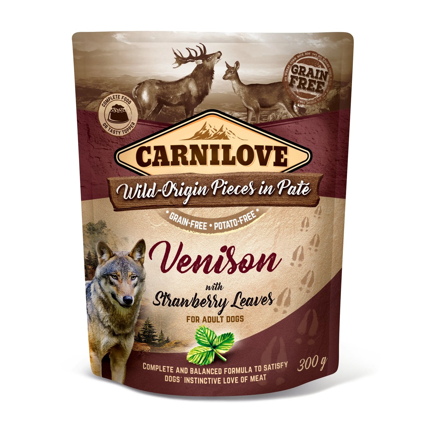 Carnilove Dog Food Pouch - Venison with Strawberry Leaves Bern Pet Foods