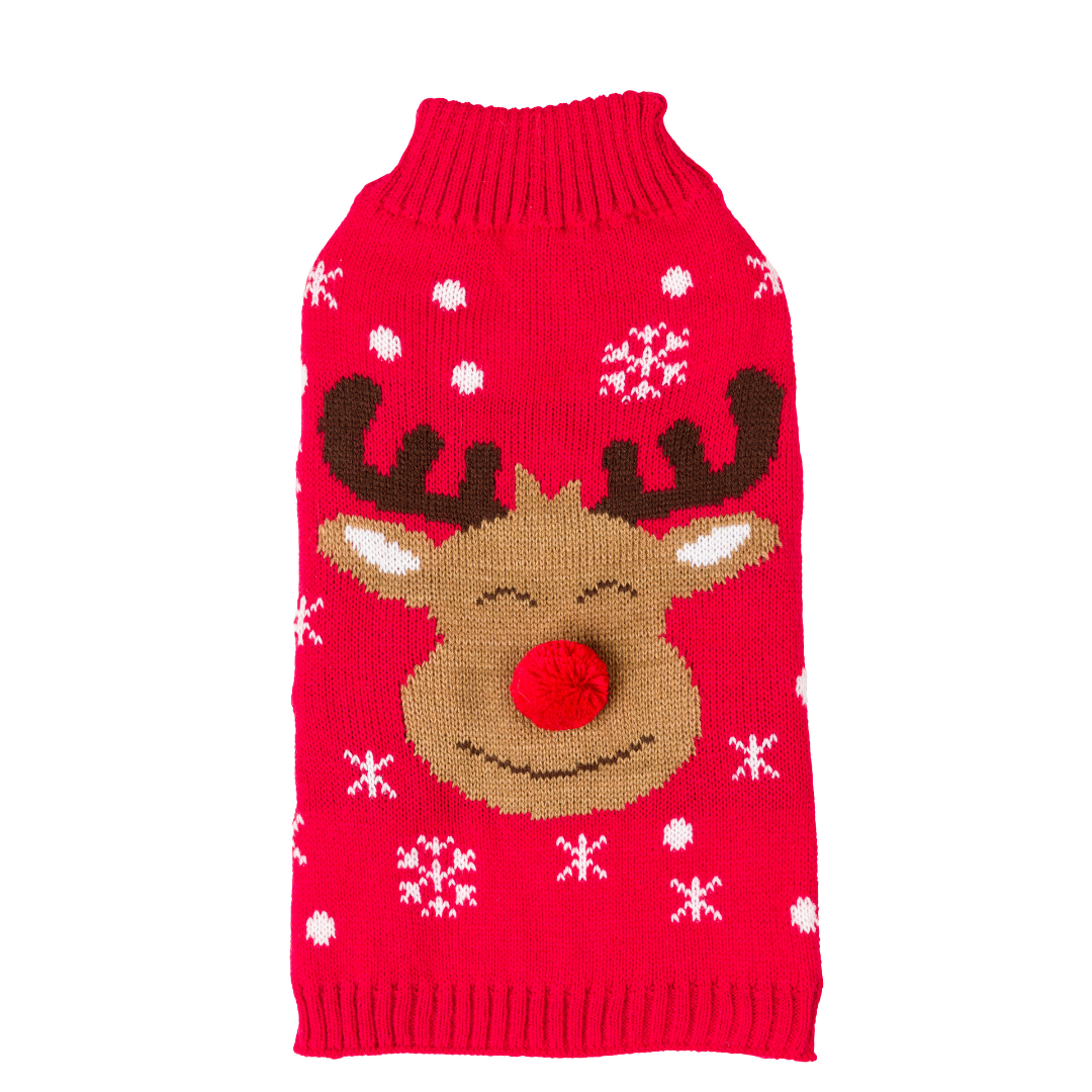 House Of Paws Polo Knitted Reindeer Jumper