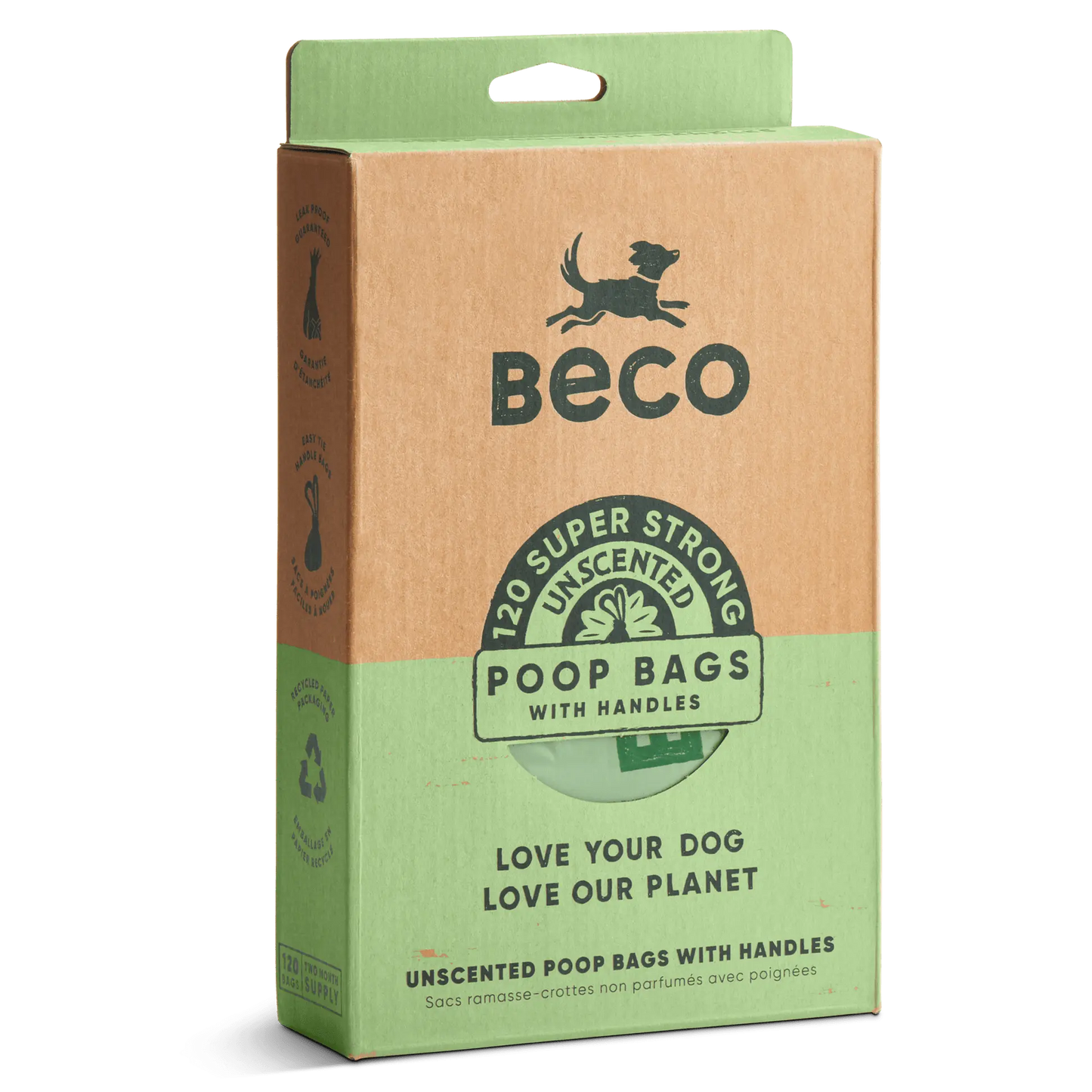 Beco Poop Bags Unscented 120 Pack Big Strong and Leakproof Pedigree