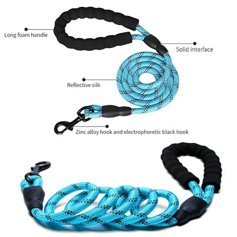 Dry Dogs Long Rope Lead 1.2m x 1.2cm - Blue Dry dogs