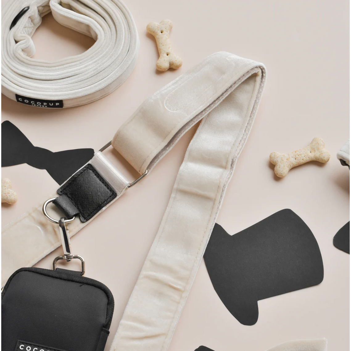 CocoPup London Velvet Bag Strap - Champagne