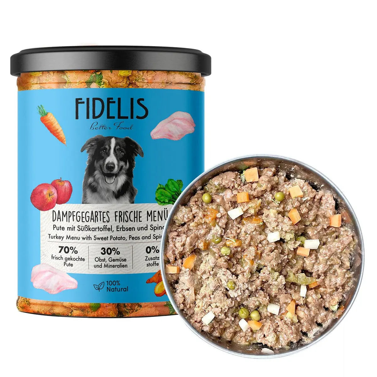 Fidelis Turkey with Sweet Potato, Peas and Spinach Dog Food - 400g Sanadog