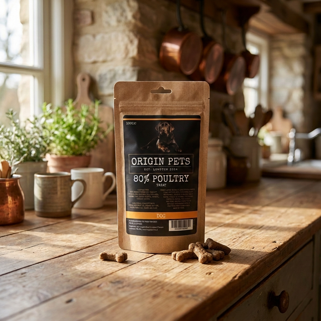 Origin Pets 80% Poultry Treat lifestyle shot