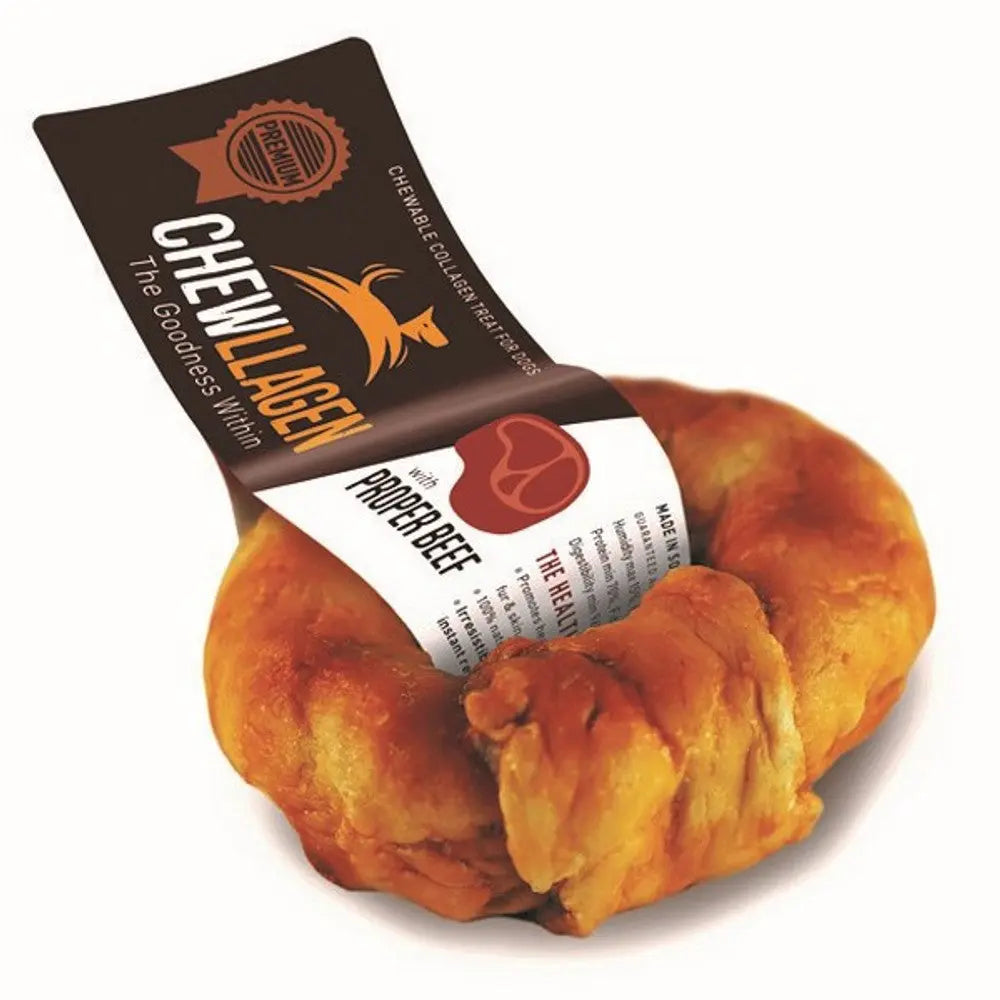 Chewllagen Collagen Beef Flavour Donut 3.5 Inch Dog Chew Chewllagen
