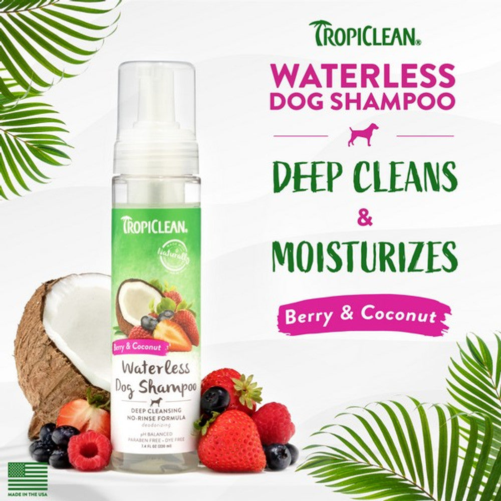 Tropiclean Waterless Berry & Coconut Shampoo