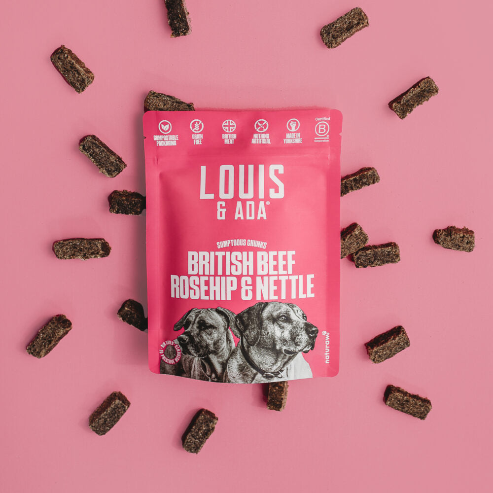 Louis & Ada British Beef, Rosehip & Nettle Dog Treats - 90g