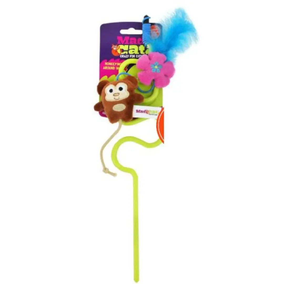 MAD CAT Cat Nip Monkeying Around Wand Cat Toy Mad Cat
